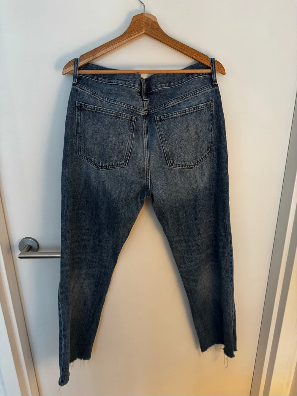J. Crew High-Rise Straight-Leg Jeans in Medium Blue Wash